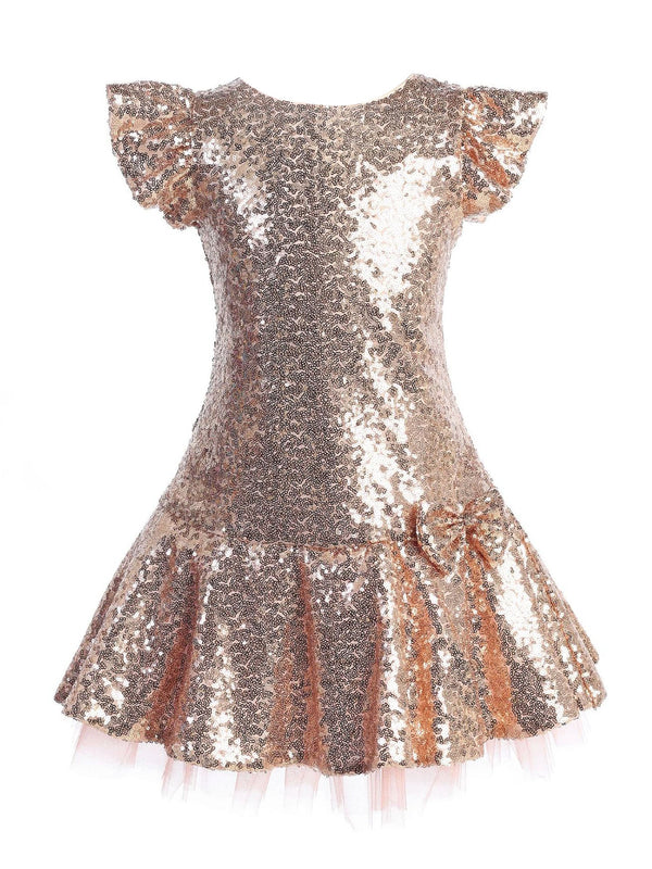 Big Girls Blush Sequin Ruffle Tutu Junior Bridesmaid Dress 8-12 - SophiasStyle.com